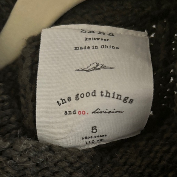 Cozy Dark Brown/grey  Zara kids Cable Knit Sweater - Picture 2 of 4